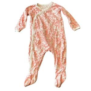 Burts Bees Baby Girls 3-6 Month Snap Footie Pajamas One‎ Piece Floral Cotton